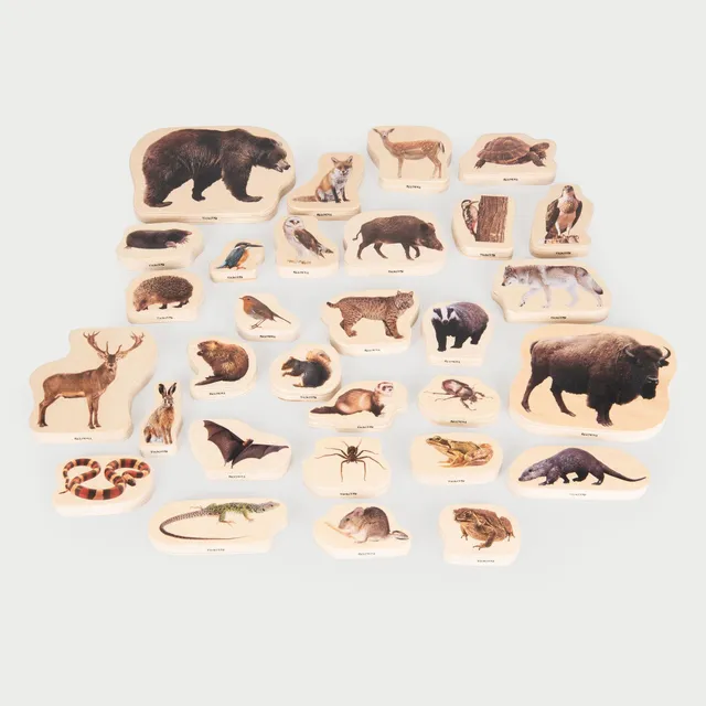 Tickit Wooden Forest Animal Blocks Cubi Animali Bosco