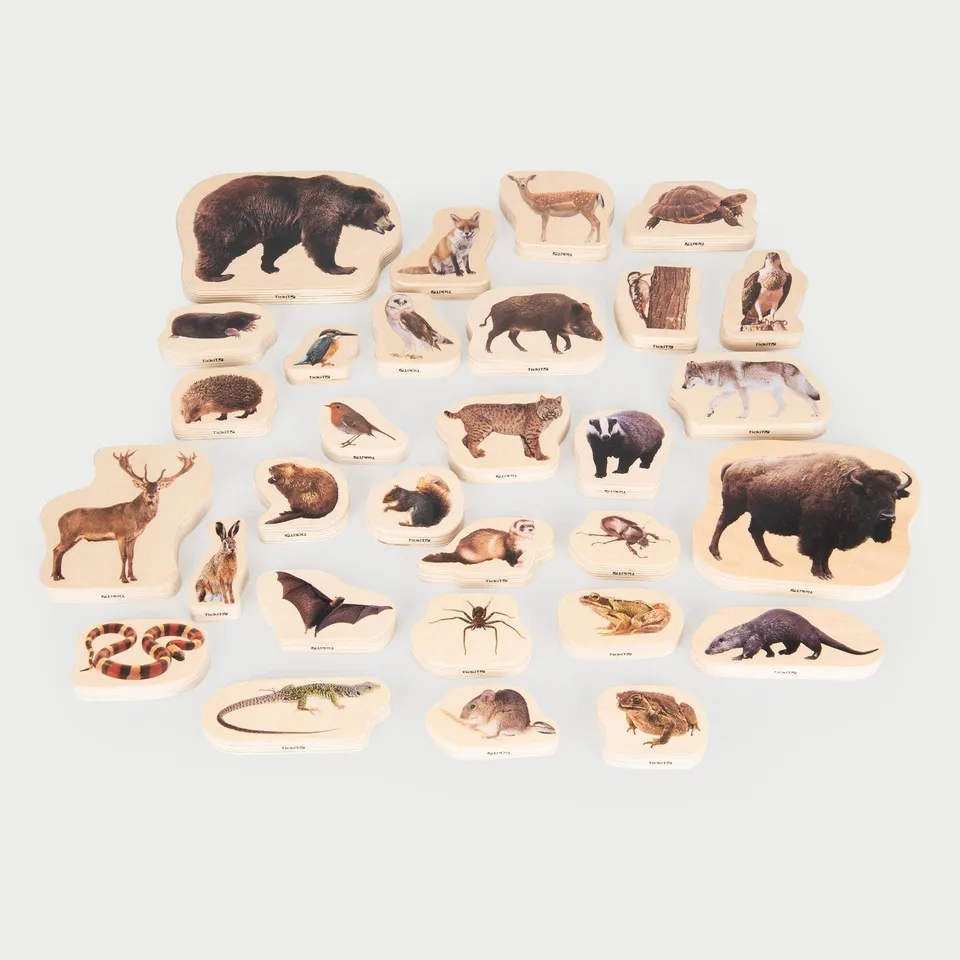 Tickit Wooden Forest Animal Blocks Cubi Animali Bosco