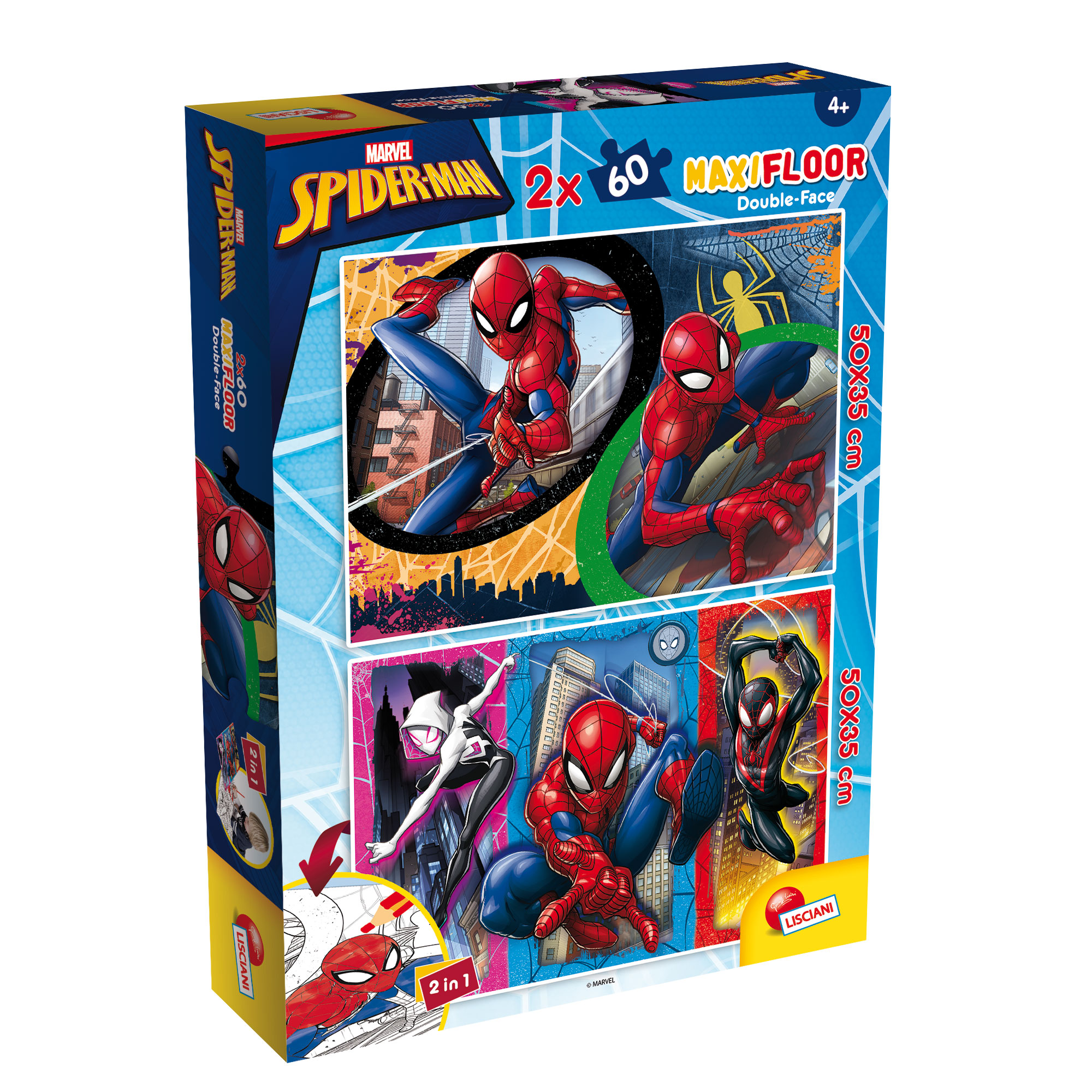 Lisciani Marvel Maxifloor 2x60 Spider-Man puzzle bambini