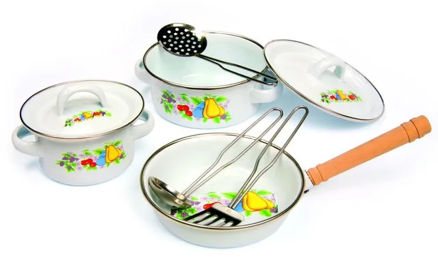 smallfoot Casa di Campagna set pentole bambini 8 pezzi metallo