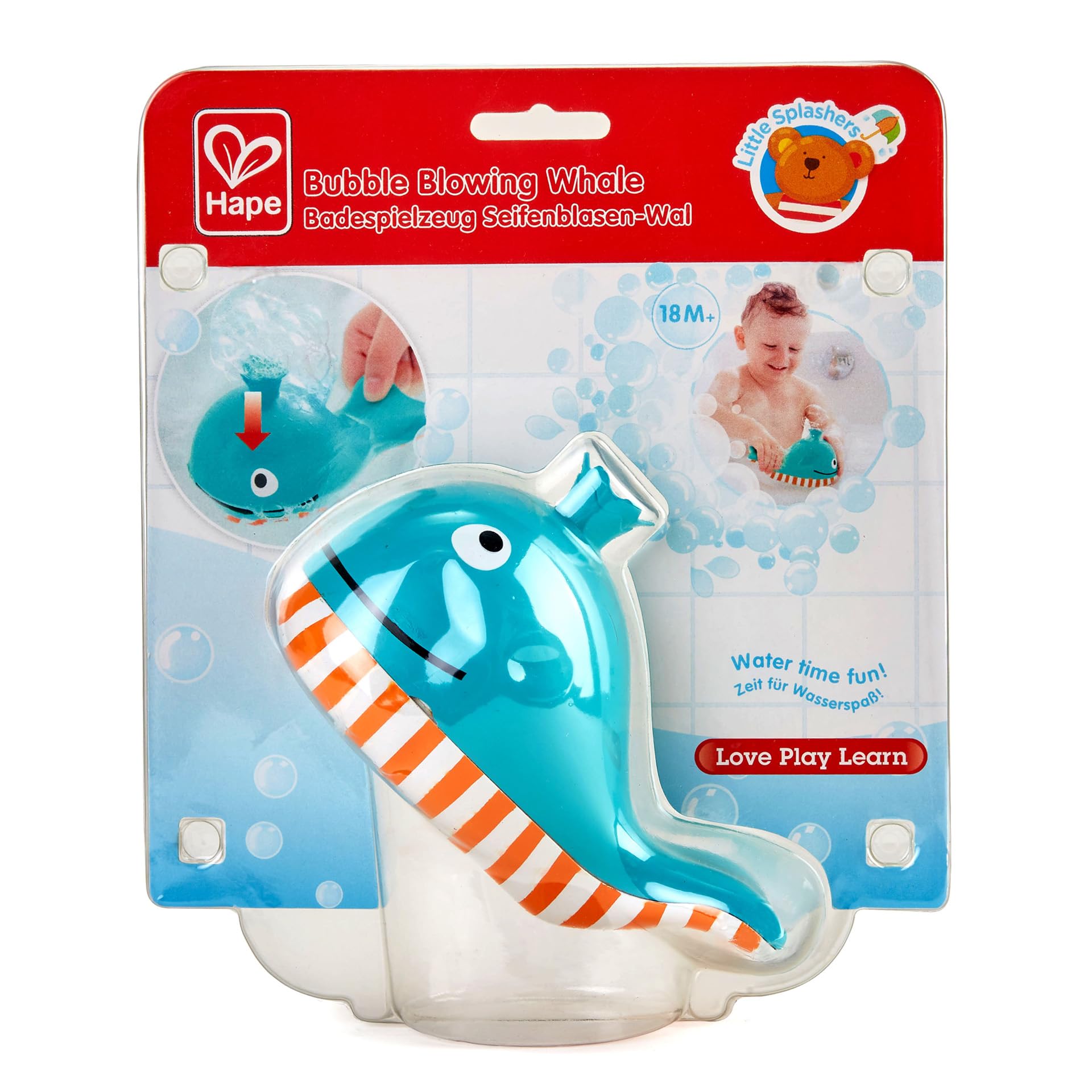 Hape Balena Soffia Bolle giocattolo bagnetto blu