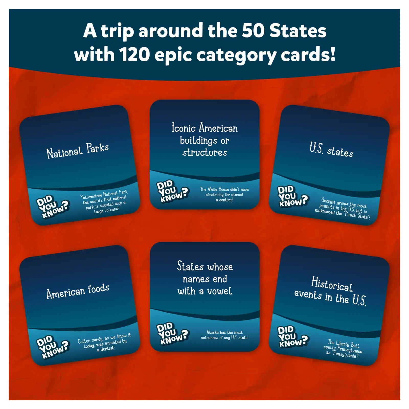 Skillmatics Rapid Rumble 50 States gioco da tavolo 120 carte