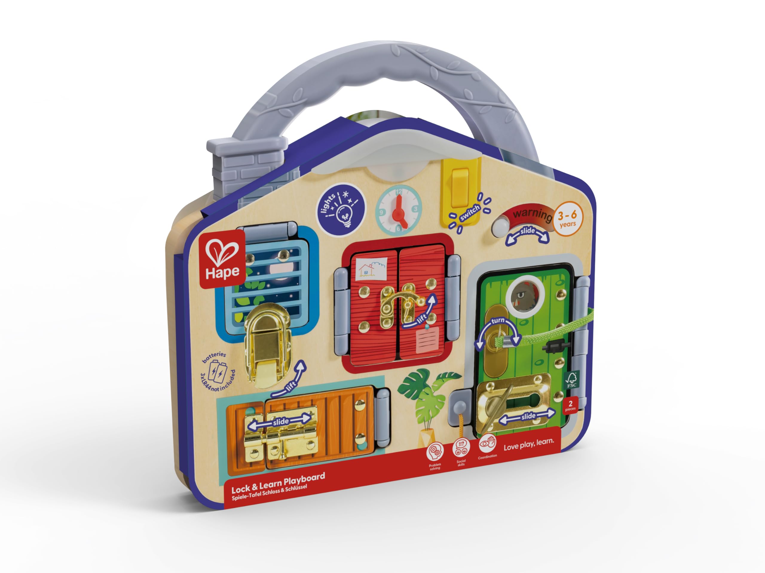 Hape Activity Board busy board in legno con serrature