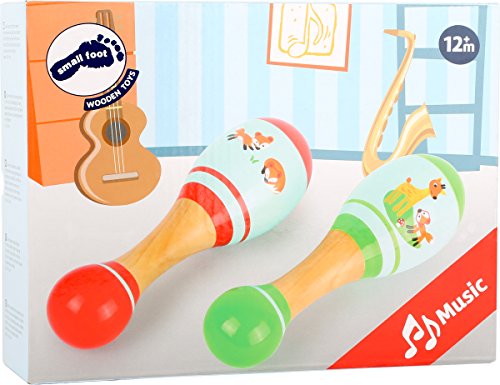 smallfoot 10723 maracas legno volpe per bambini