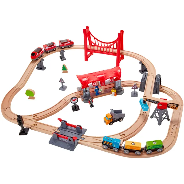 Hape Pista Città Trafficata Treno Legno 51 Pezzi 3 Anni