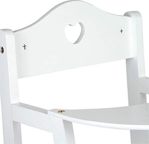 smallfoot Seggiolone Bambole in Legno Bianco con Cuore