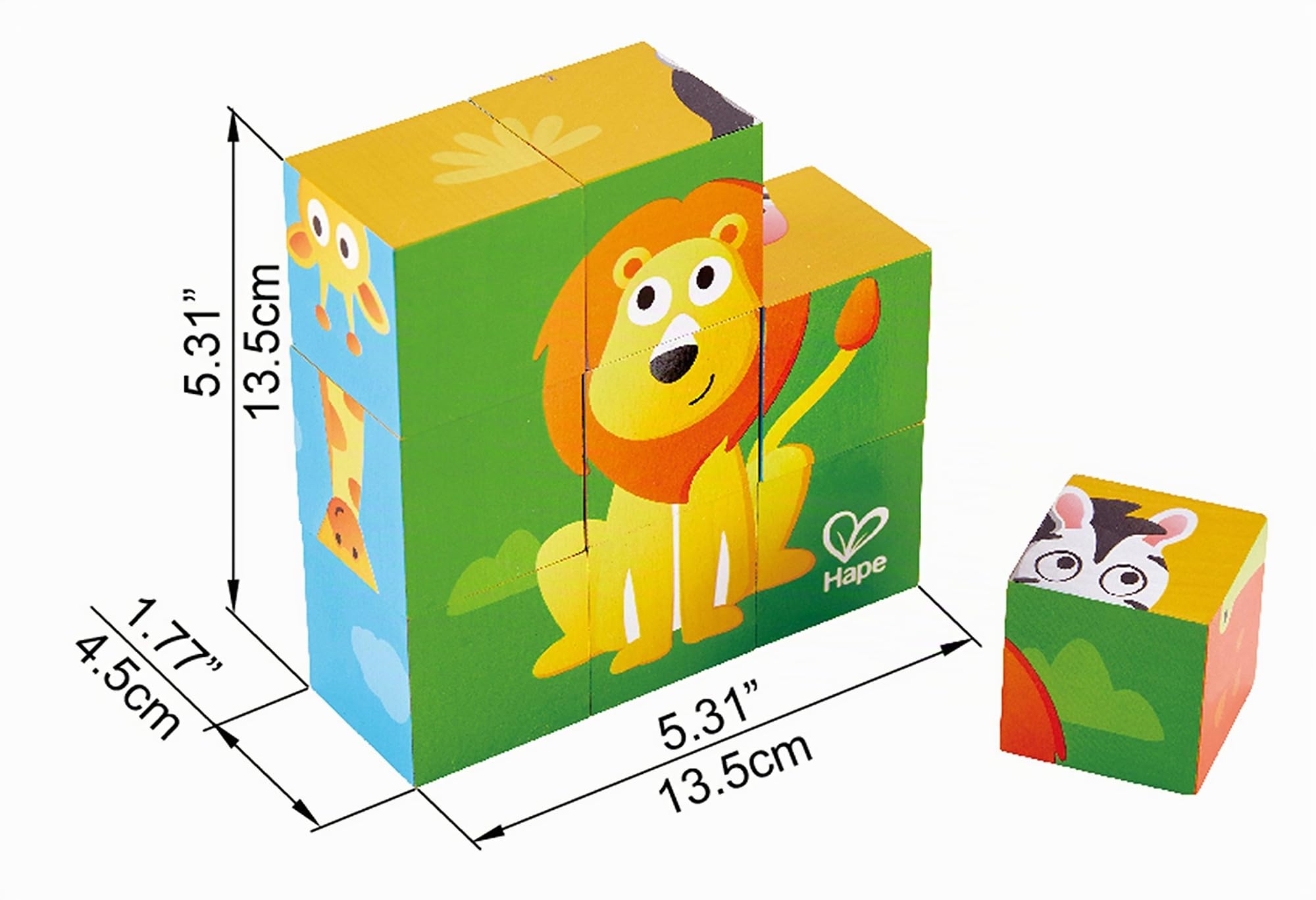 Hape E1619 puzzle in legno Papaveri Rossi con pomelli