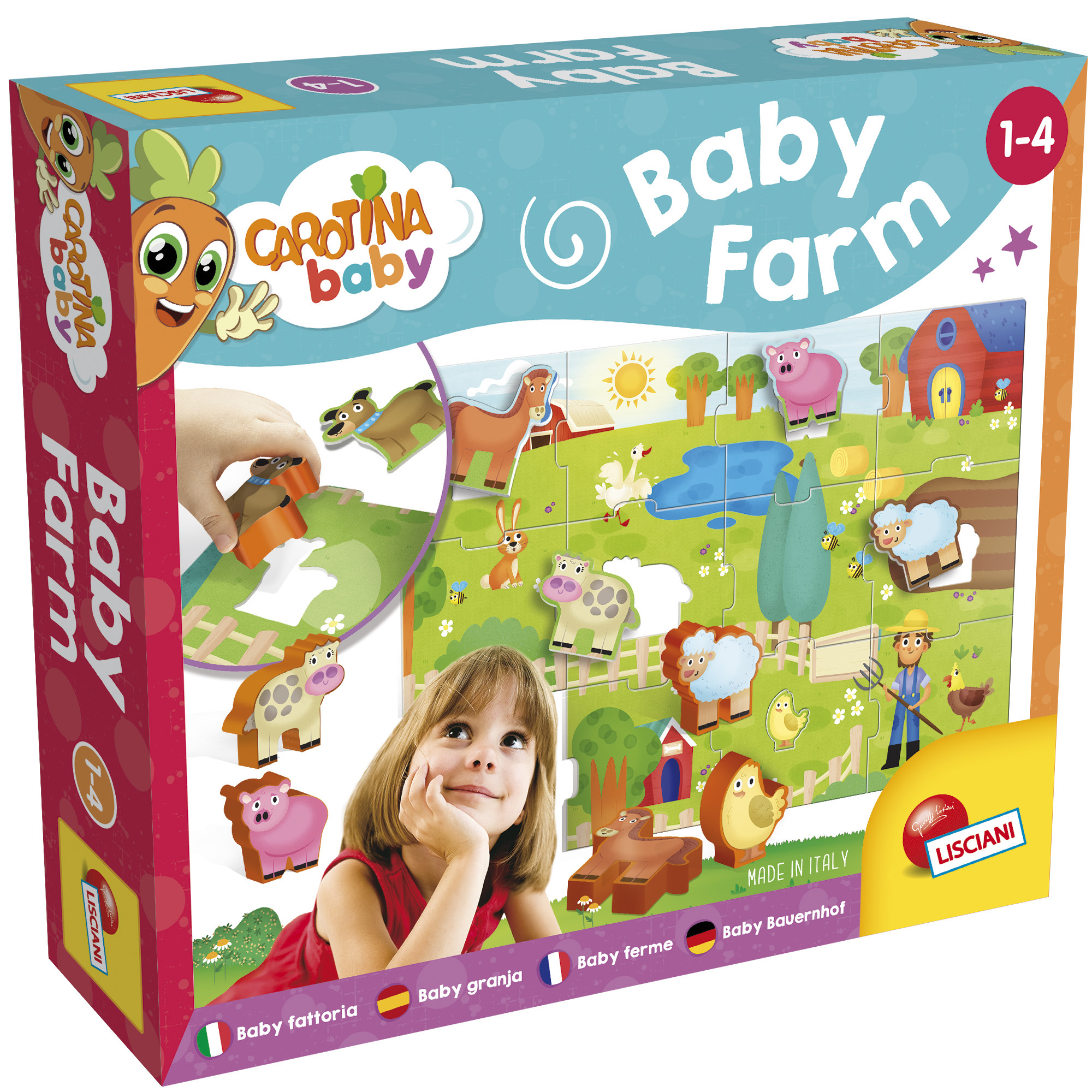 Lisciani Carotina Baby Farm gioco fattoria sagome da 1 anno