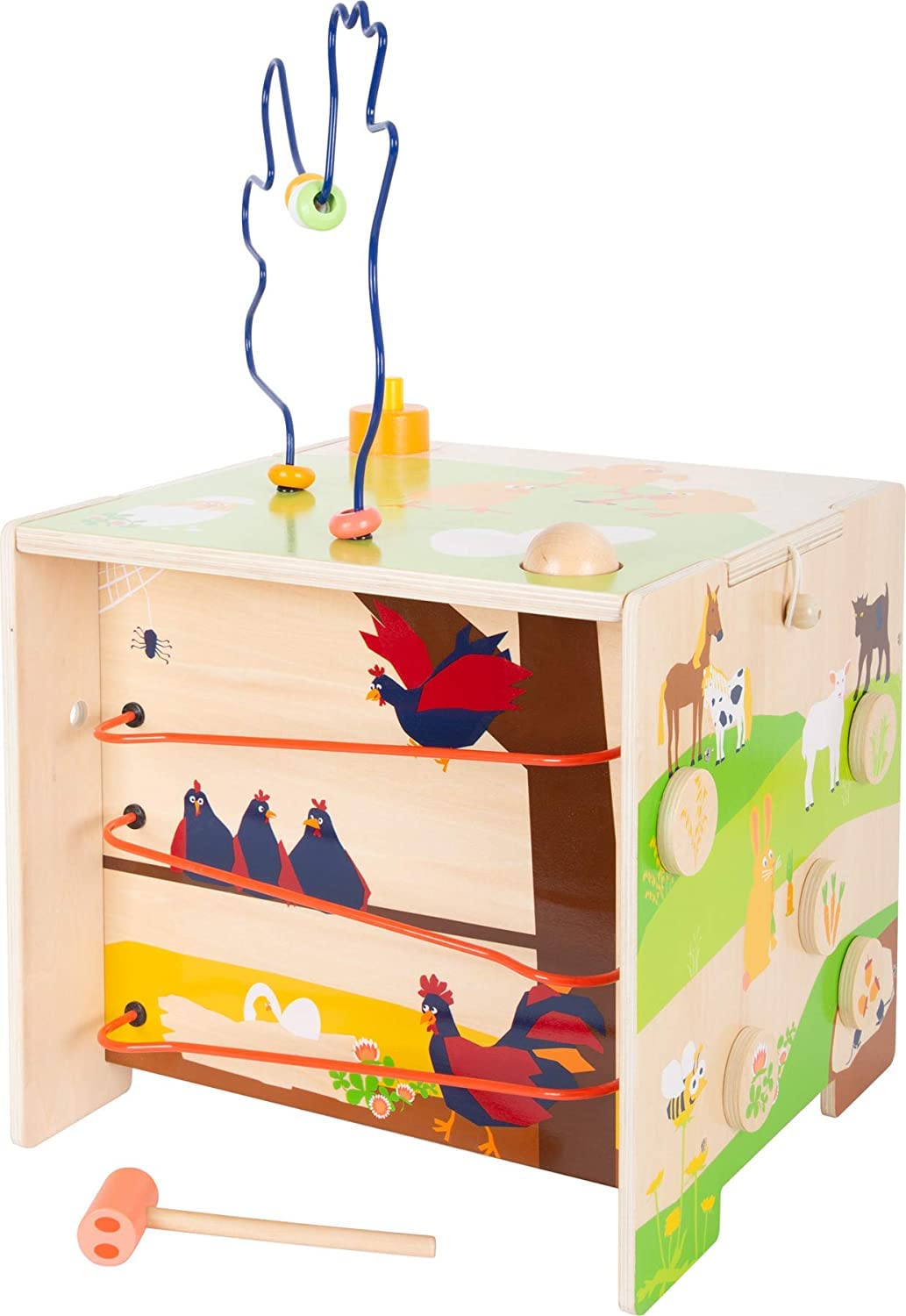 small foot 10605 Dado motricità cubo legno corsa biglie 5 lati