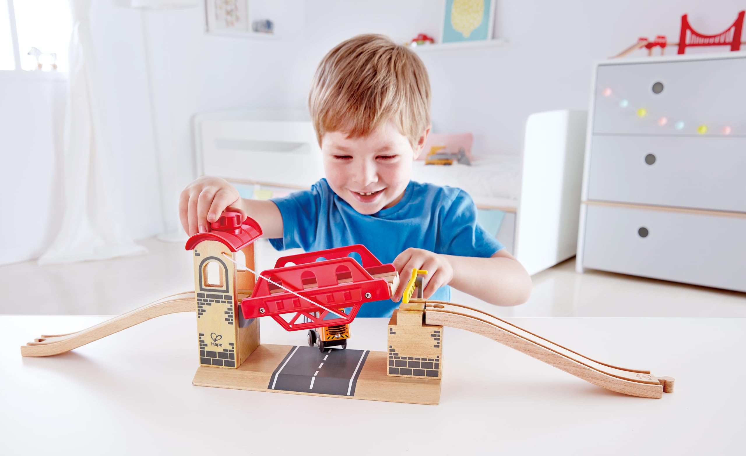 Hape Ponte Levatoio trenino legno manuale compatibile