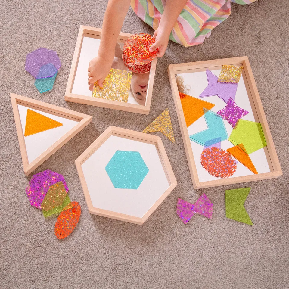 Tickit Mirror Play vassoio specchio legno 4 forme