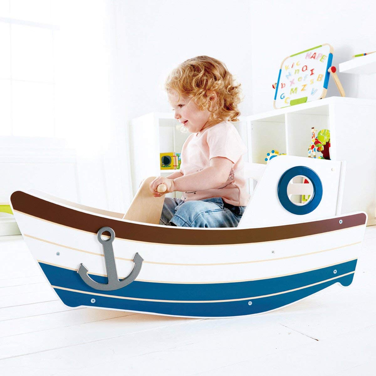 Hape Barca a Dondolo cavalcabile legno equilibrio 12 mesi
