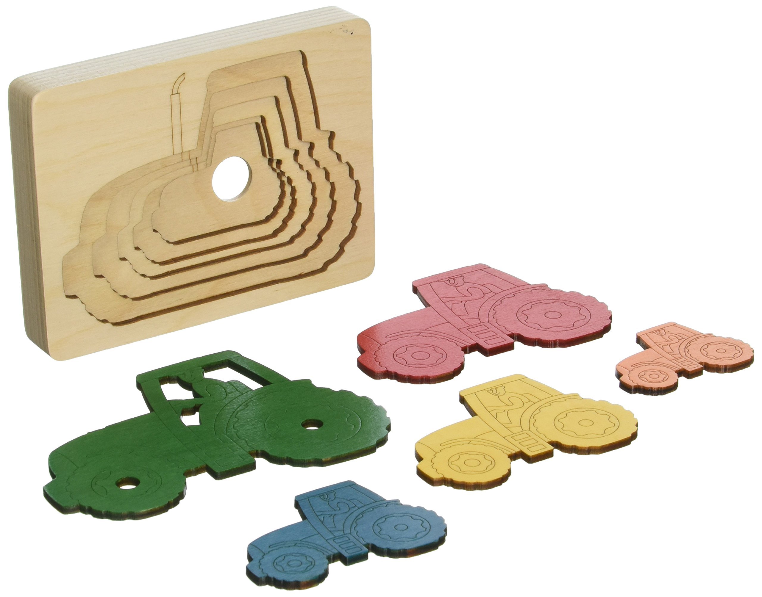 Hape E6513 5 Trattori puzzle legno 5 livelli da 2 anni