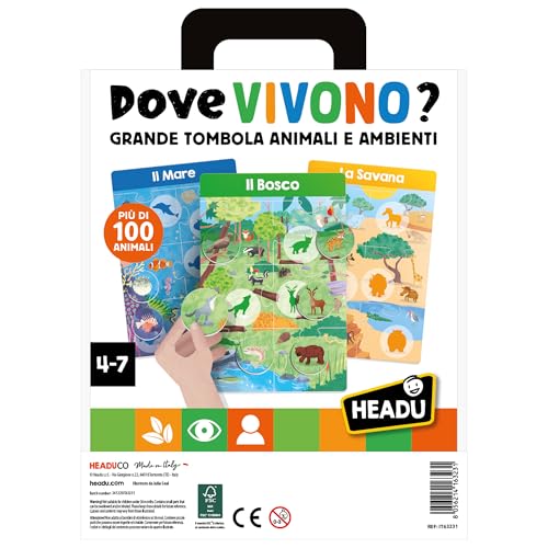 Headu Dove Vivono Animali tombola ambienti 4-7 anni