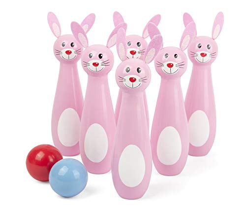 Smallfoot birilli conigli gioco bowling legno 3 anni