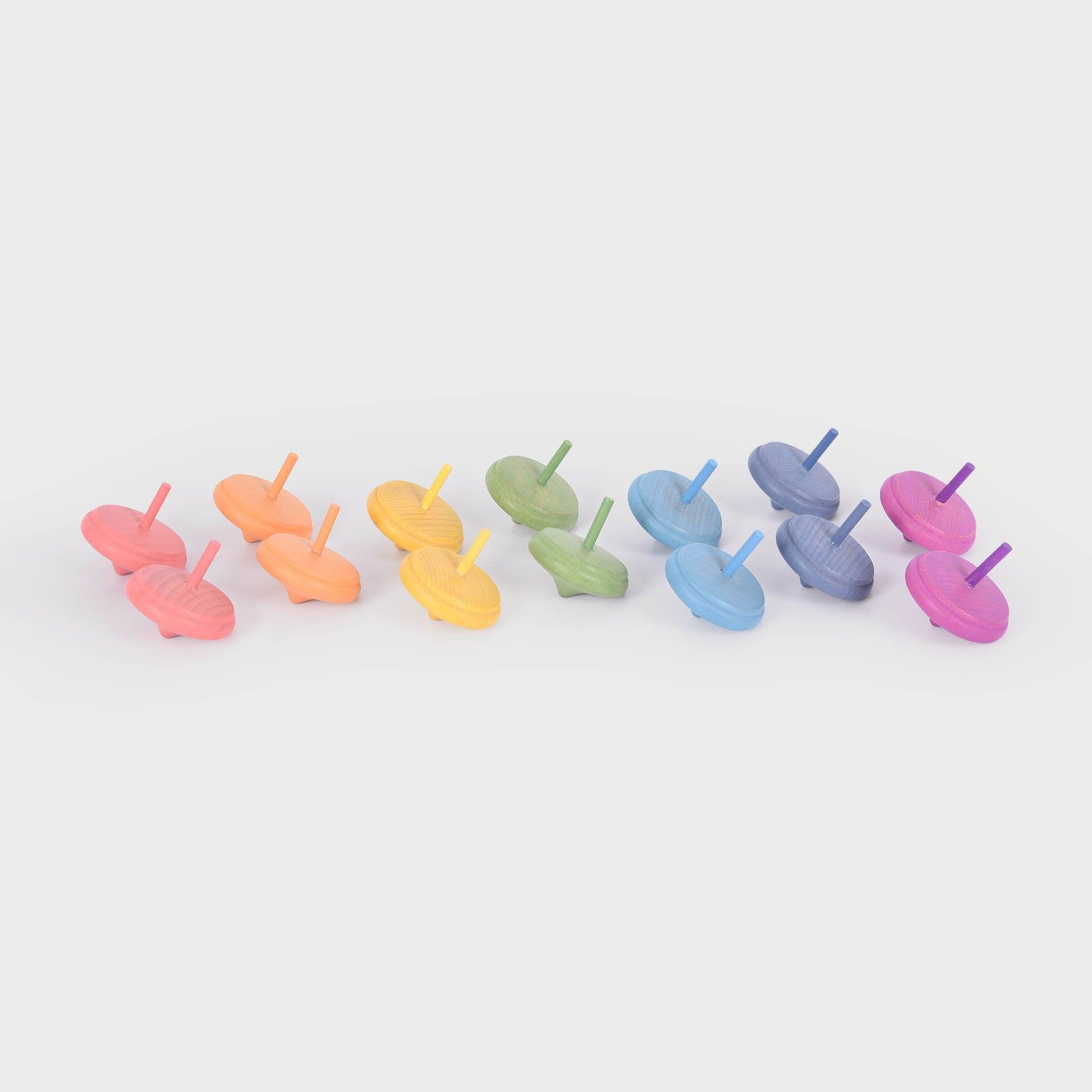 Tickit Rainbow Wooden trottole in legno 14 pezzi arcobaleno