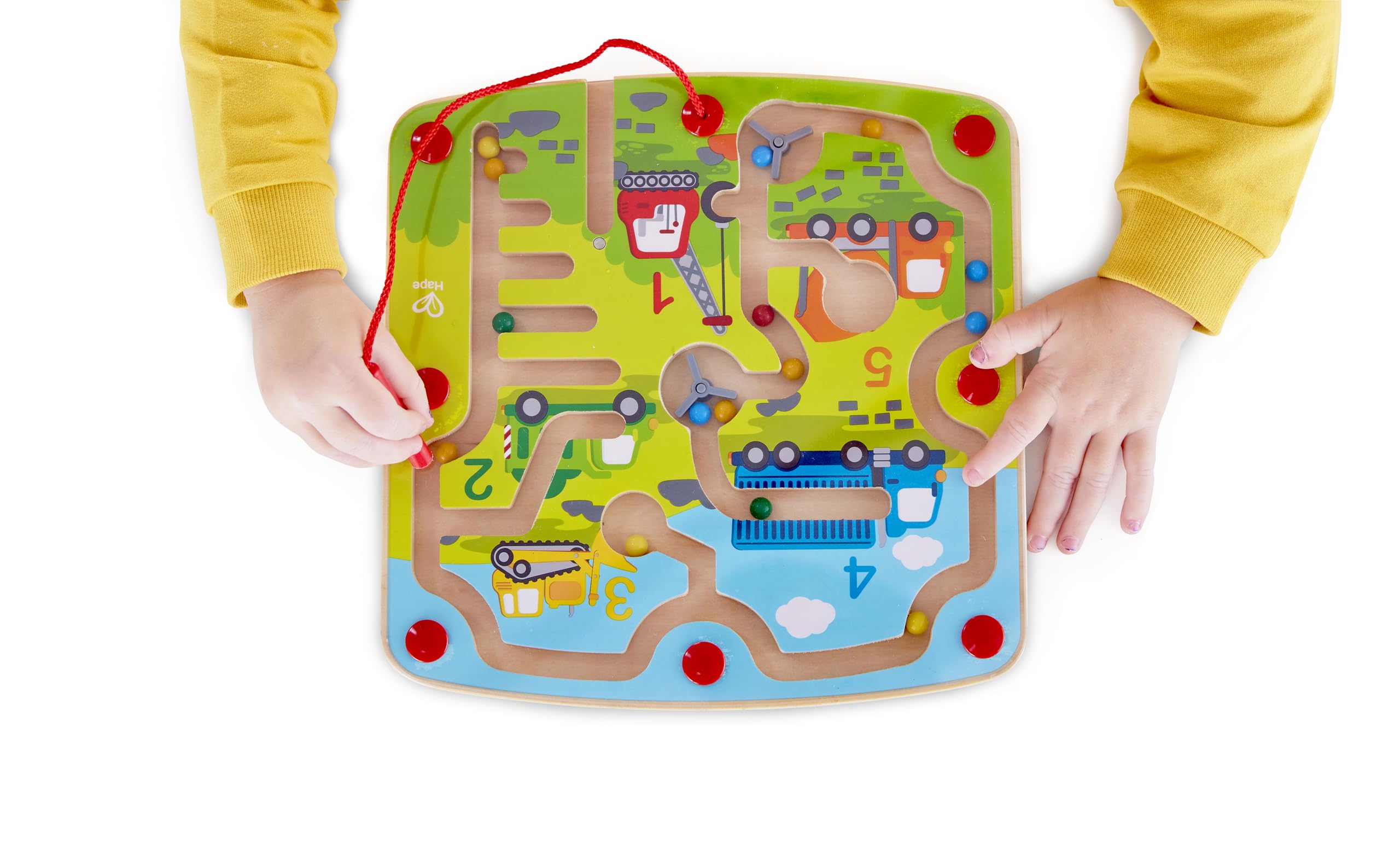 Hape Labirinto Magnetico Cantiere labirinto bambini numeri