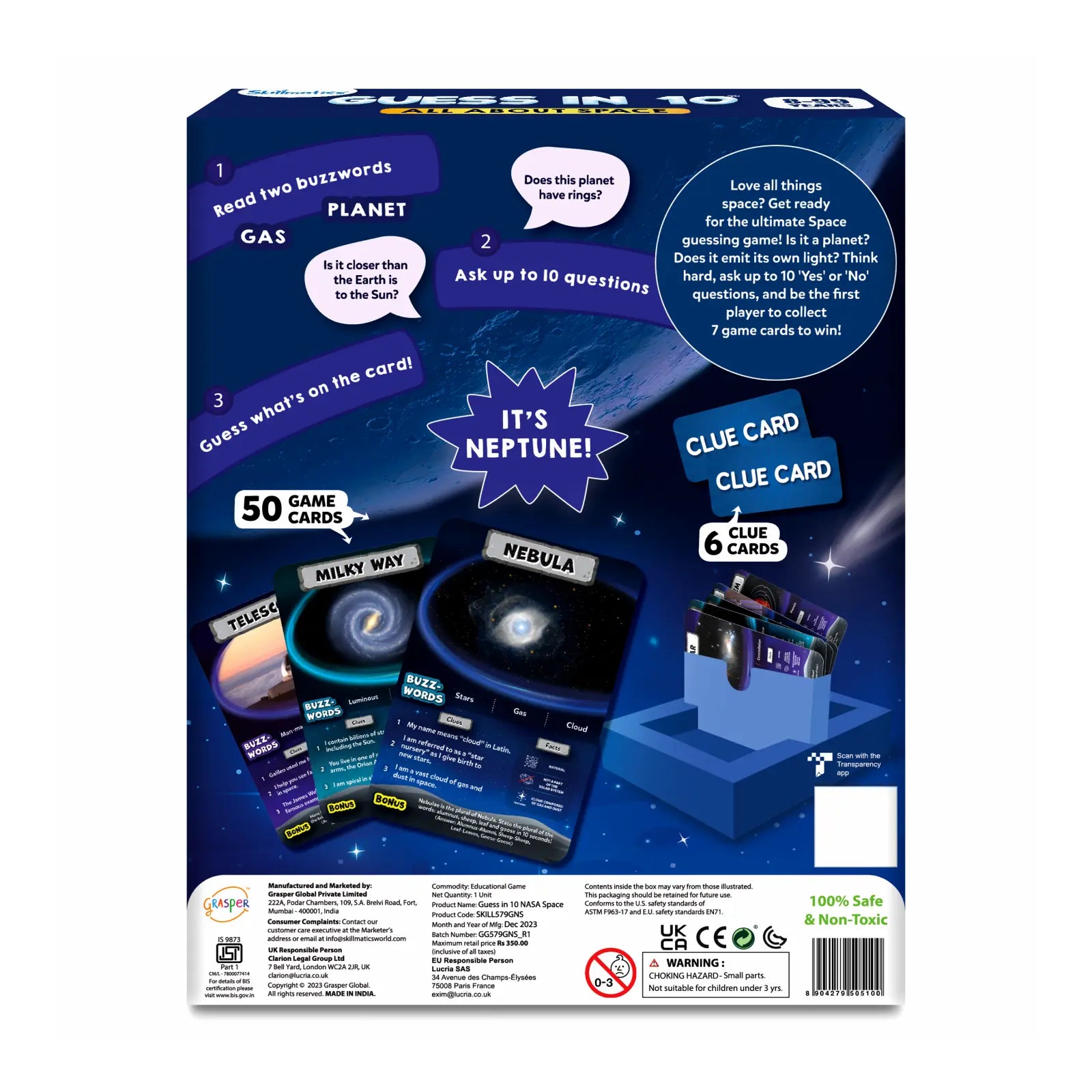 Skillmatics Guess in 10 All About Space gioco di carte quiz spazio