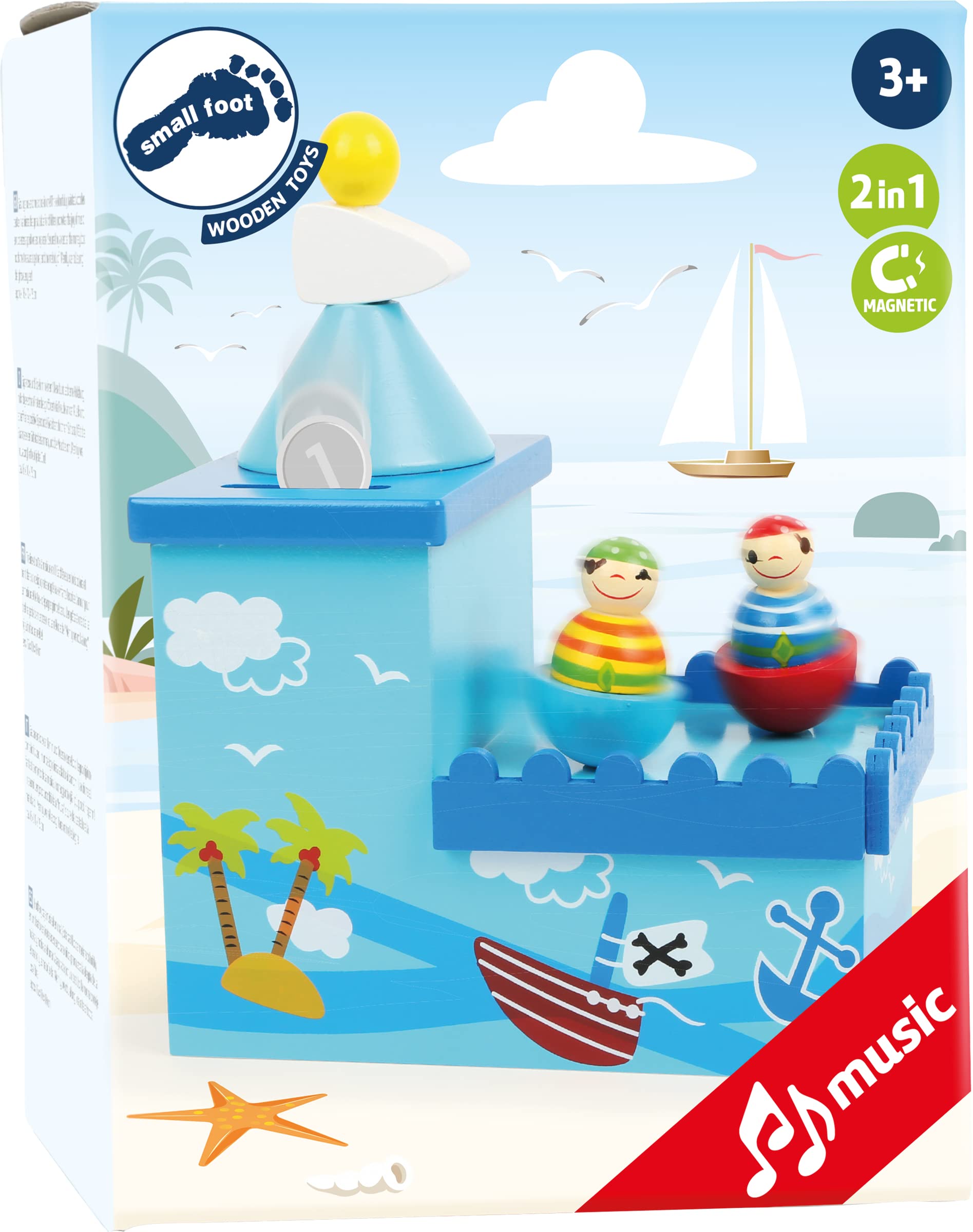 smallfoot Olli & Bolli carillon salvadanaio pirati legno con serratura