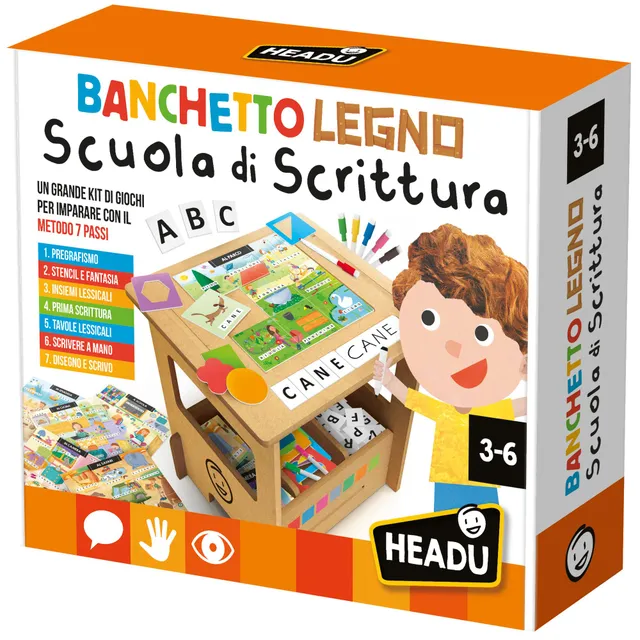 Headu Banchetto Legno Scuola di Scrittura 3-6 anni