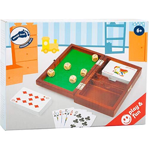 smallfoot 11363 set carte e dadi legno scatola verde