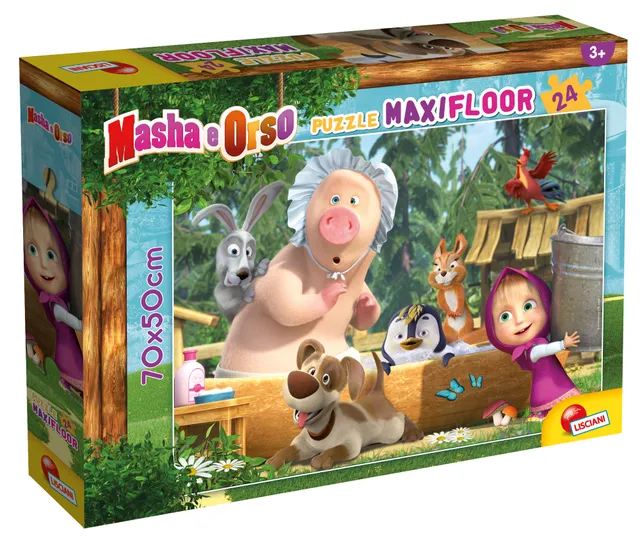 Lisciani Masha Maxifloor 24 puzzle bambini buona giornata