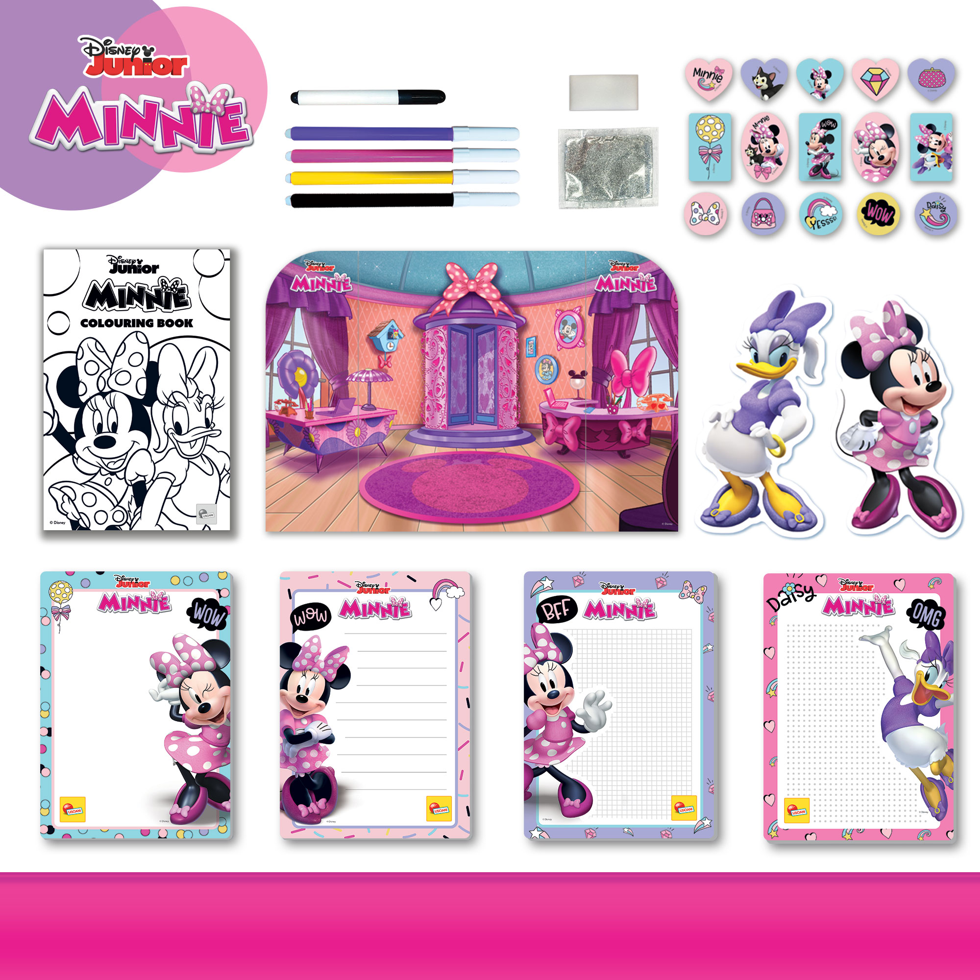 Lisciani Minnie Zainetto Colouring Drawing School set disegno