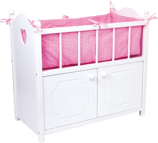 smallfoot 2875 letto bambole con armadio in legno