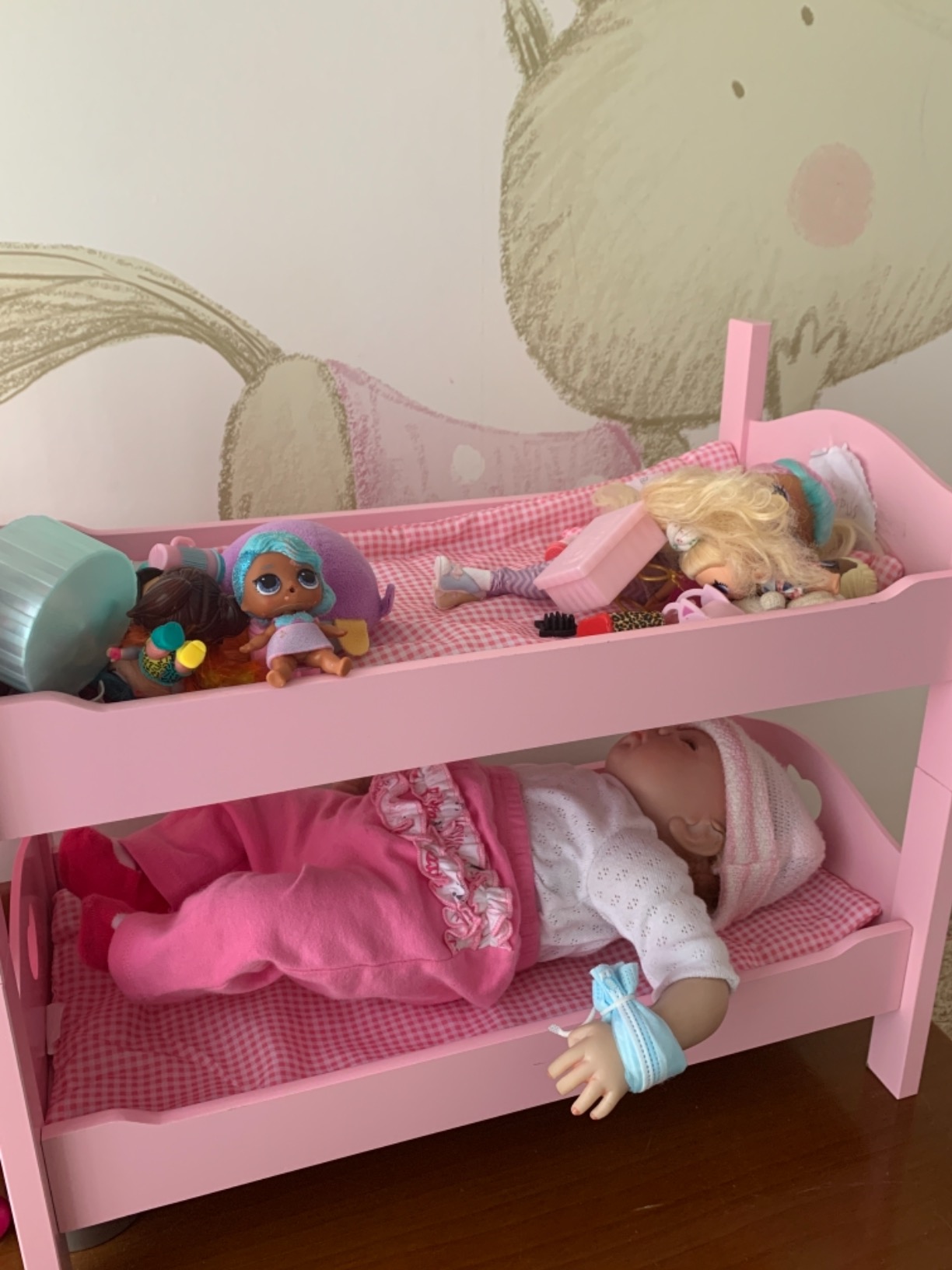 smallfoot 2871 letto bambole rosa a castello