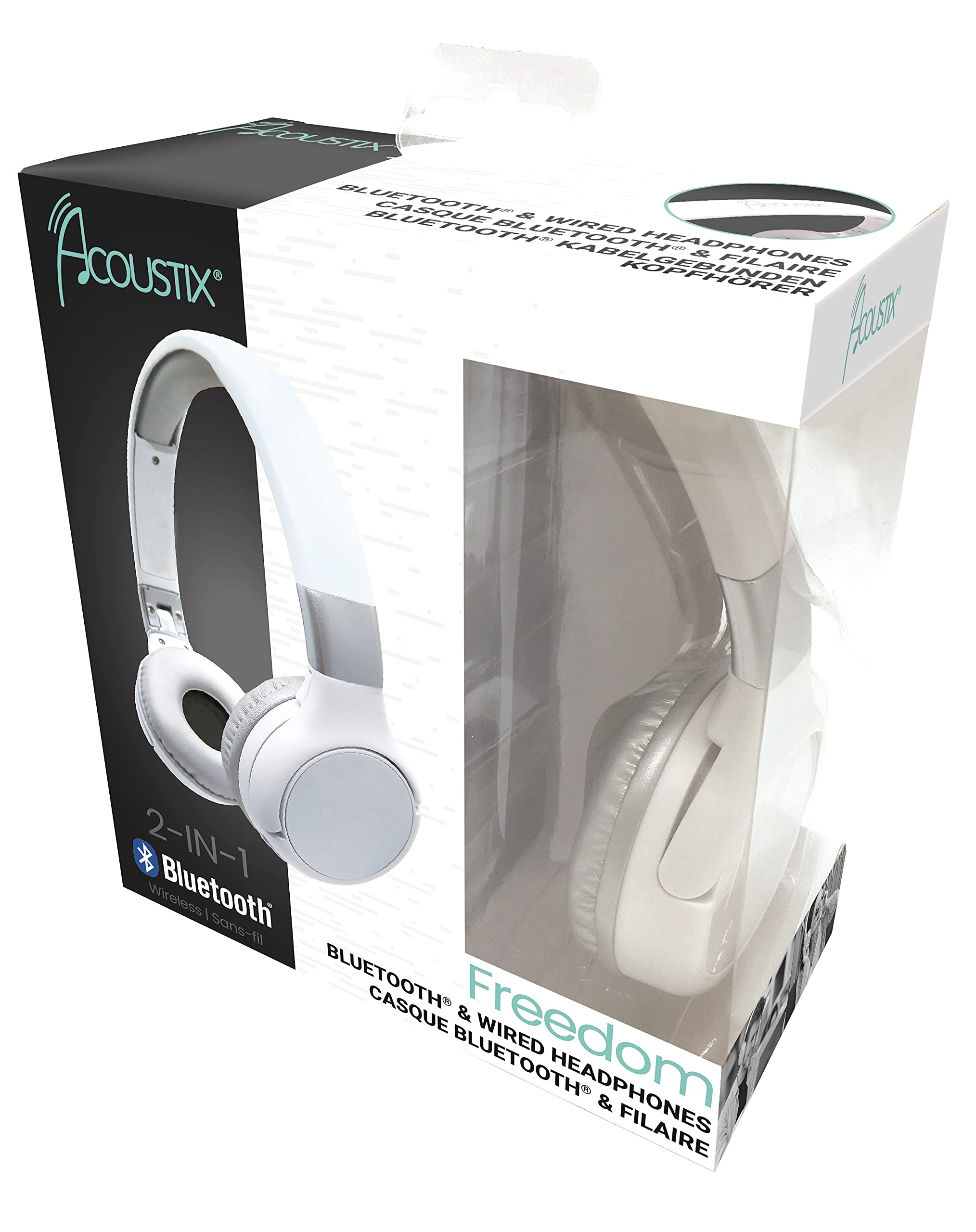 Lexibook Acoustix HPBT010S cuffie bluetooth bianche microfono