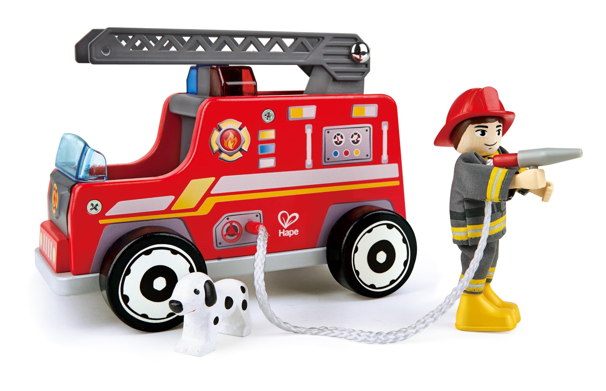 Hape Set Vigile del Fuoco camion pompieri con cagnolino