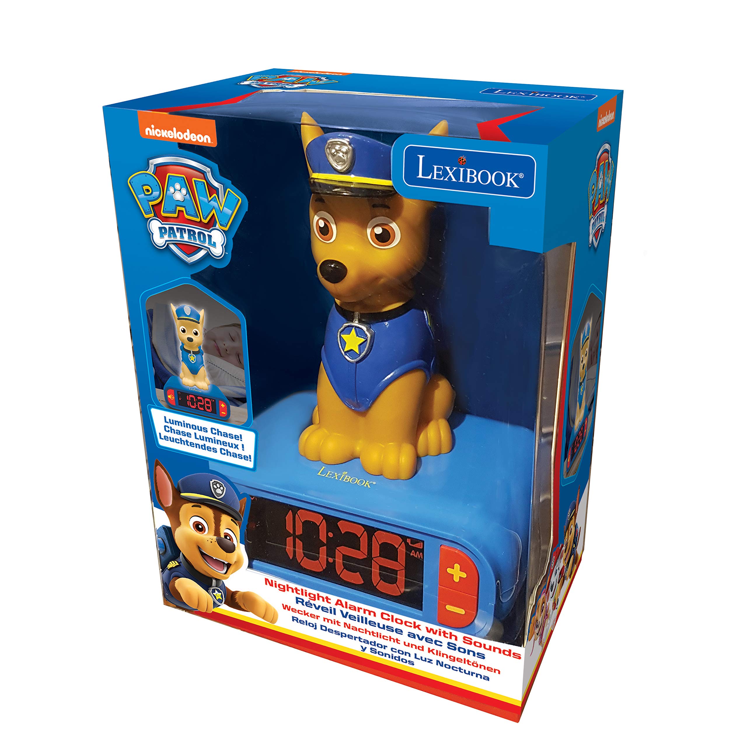 Lexibook Paw Patrol RL800PA sveglia digitale Chase con luce notturna