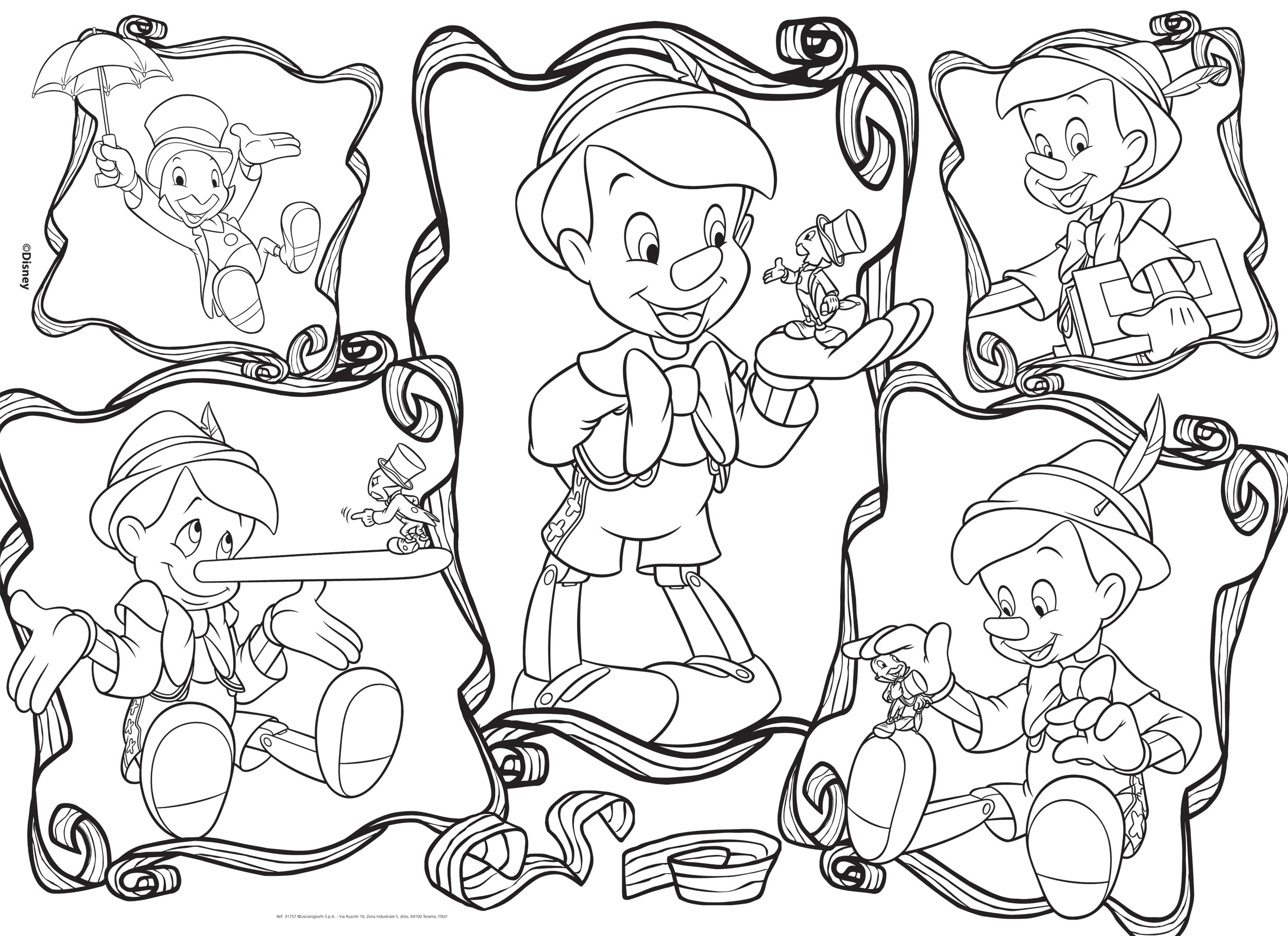 Lisciani Disney Maxi Floor 108 Pinocchio puzzle double-face
