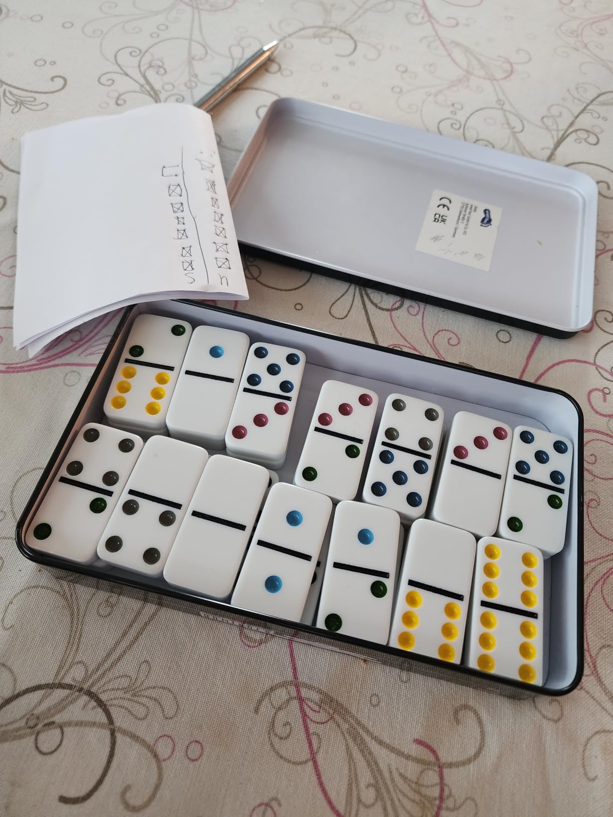 smallfoot 3494 domino 6 colori scatola metallo