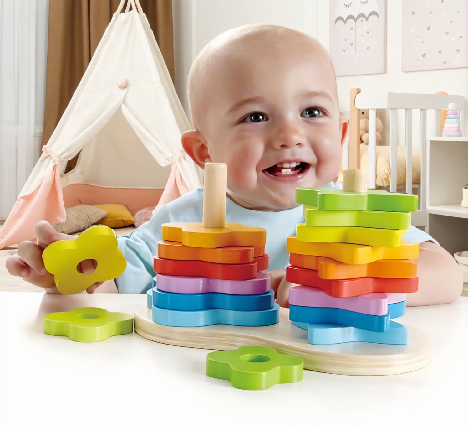 Hape E0406 gioco abilità motorie legno prima infanzia sostenibile