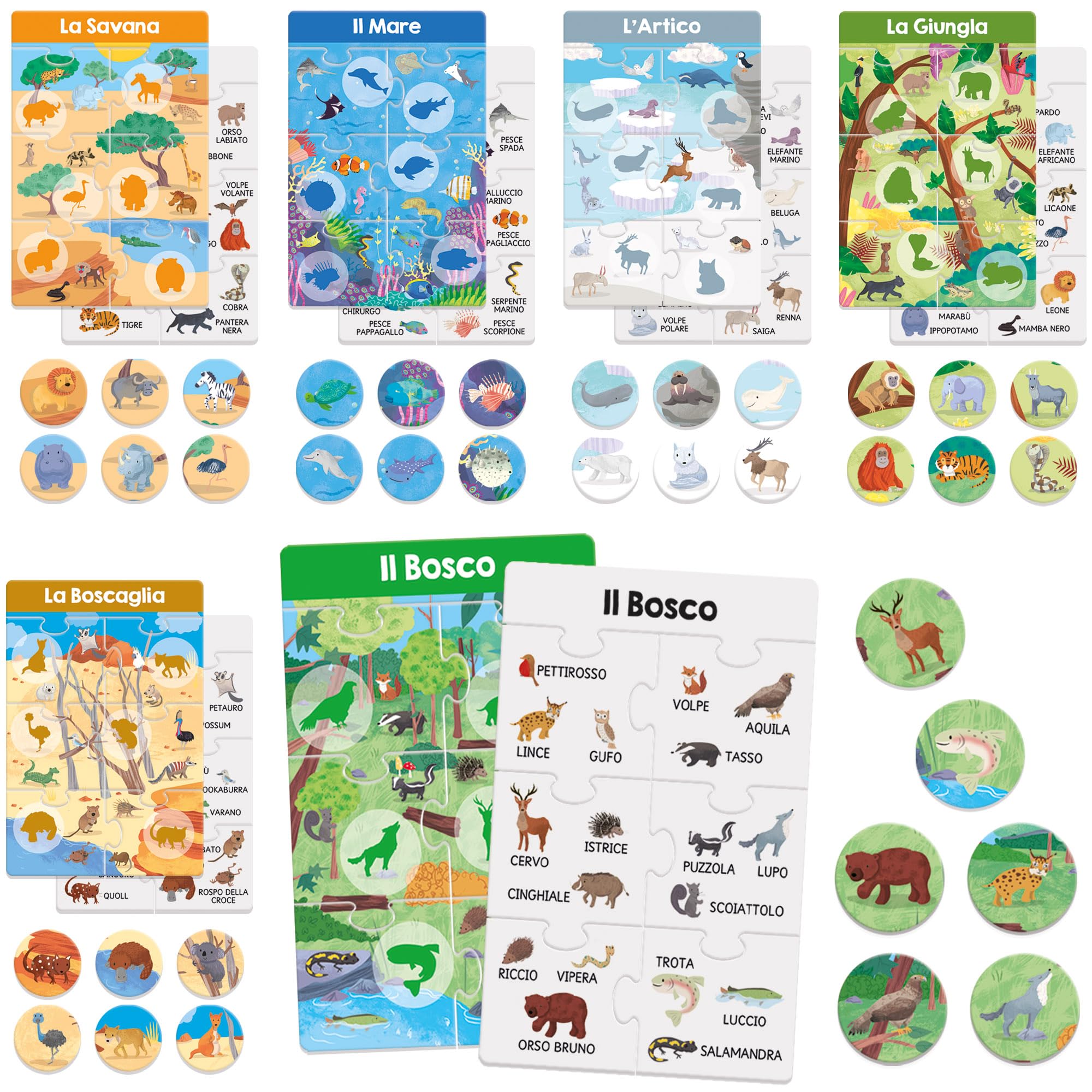 Headu Dove Vivono Animali tombola ambienti 4-7 anni