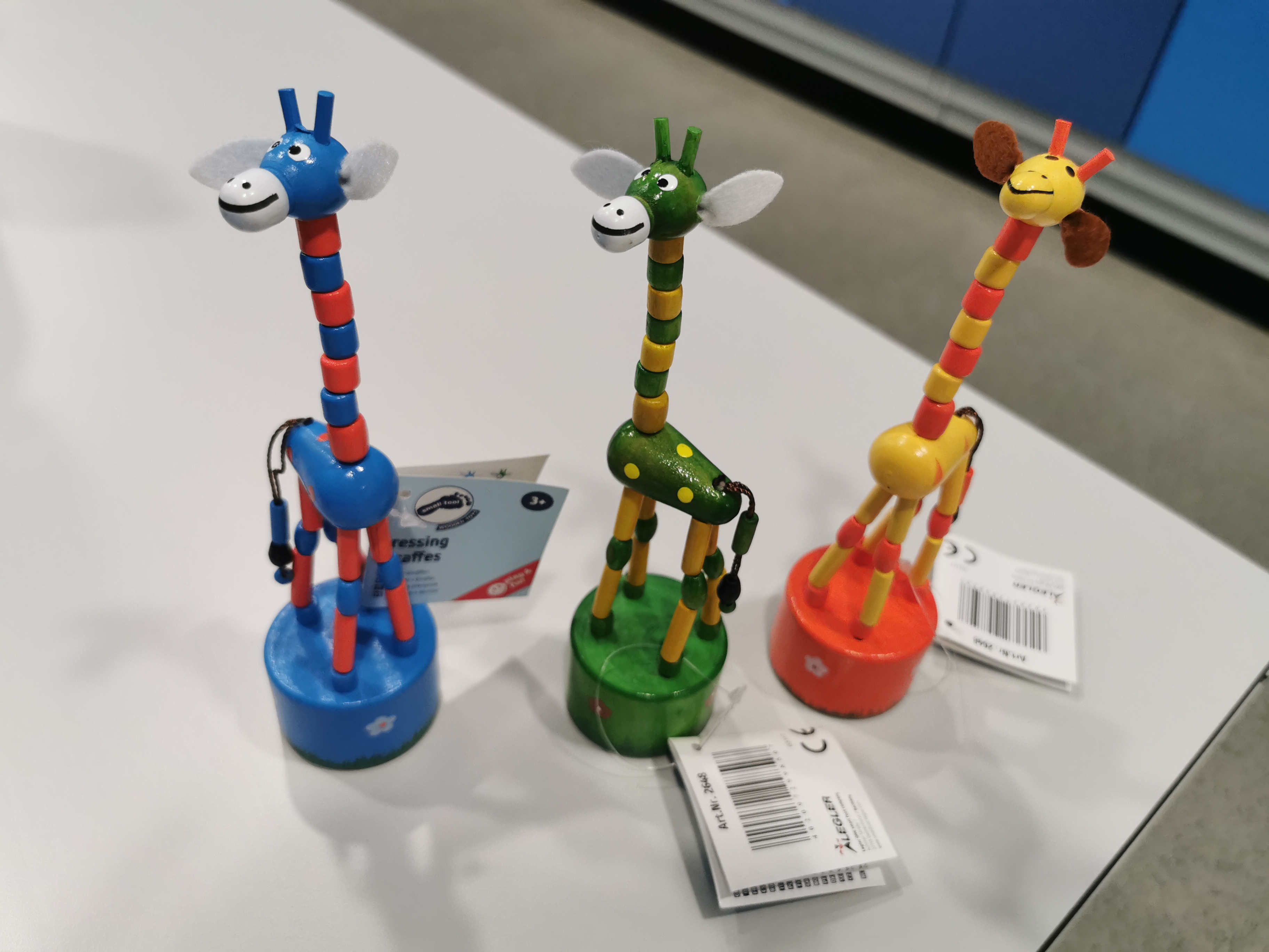 smallfoot 2648 giraffe giocattolo tasca set 3 pezzi