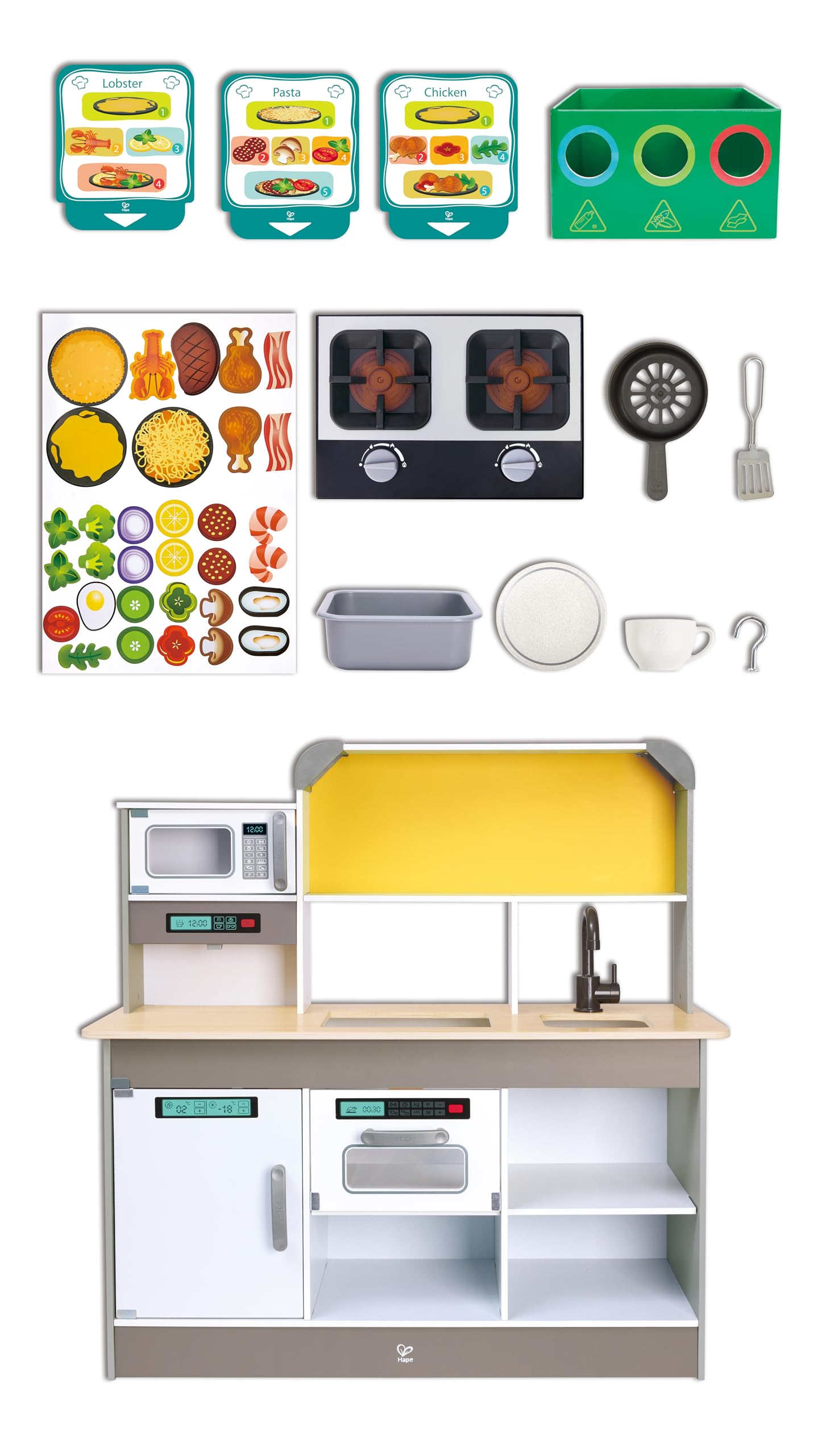 Hape Deluxe E3177 cucina gioco legno microonde