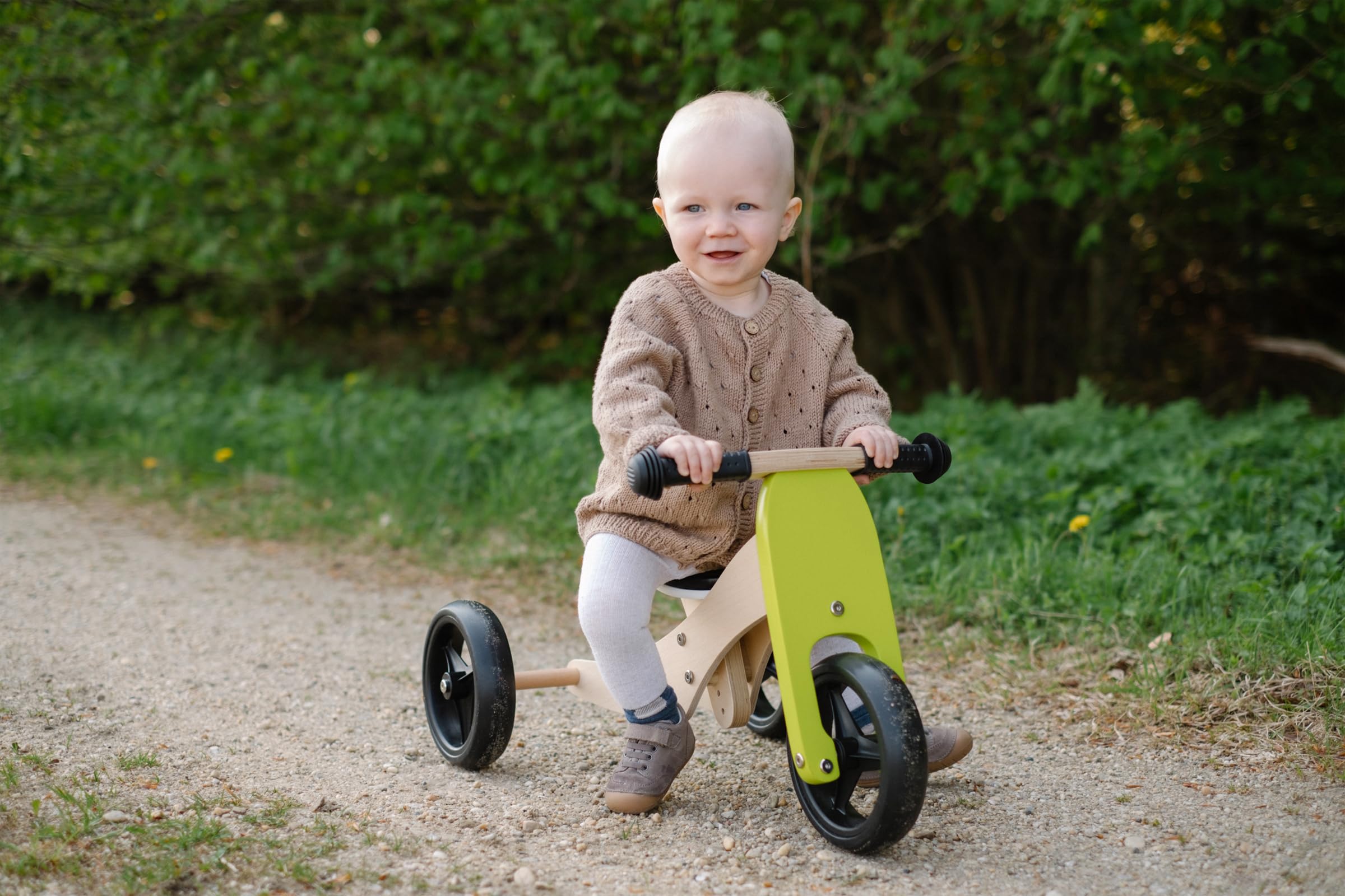 small foot 11255 trike 2 in 1 verde sella regolabile