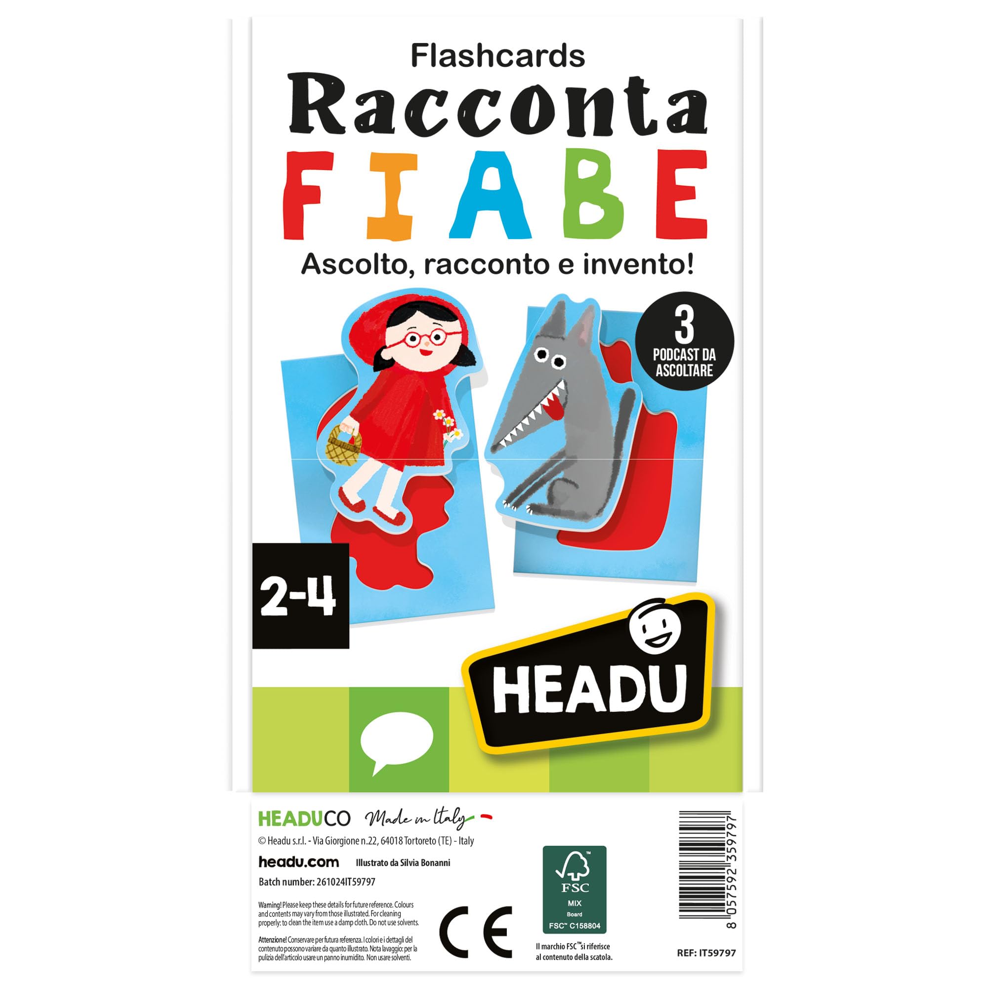 Headu Flashcards Baby Raccontafiabe carte fiabe 12 pezzi 2-4 anni