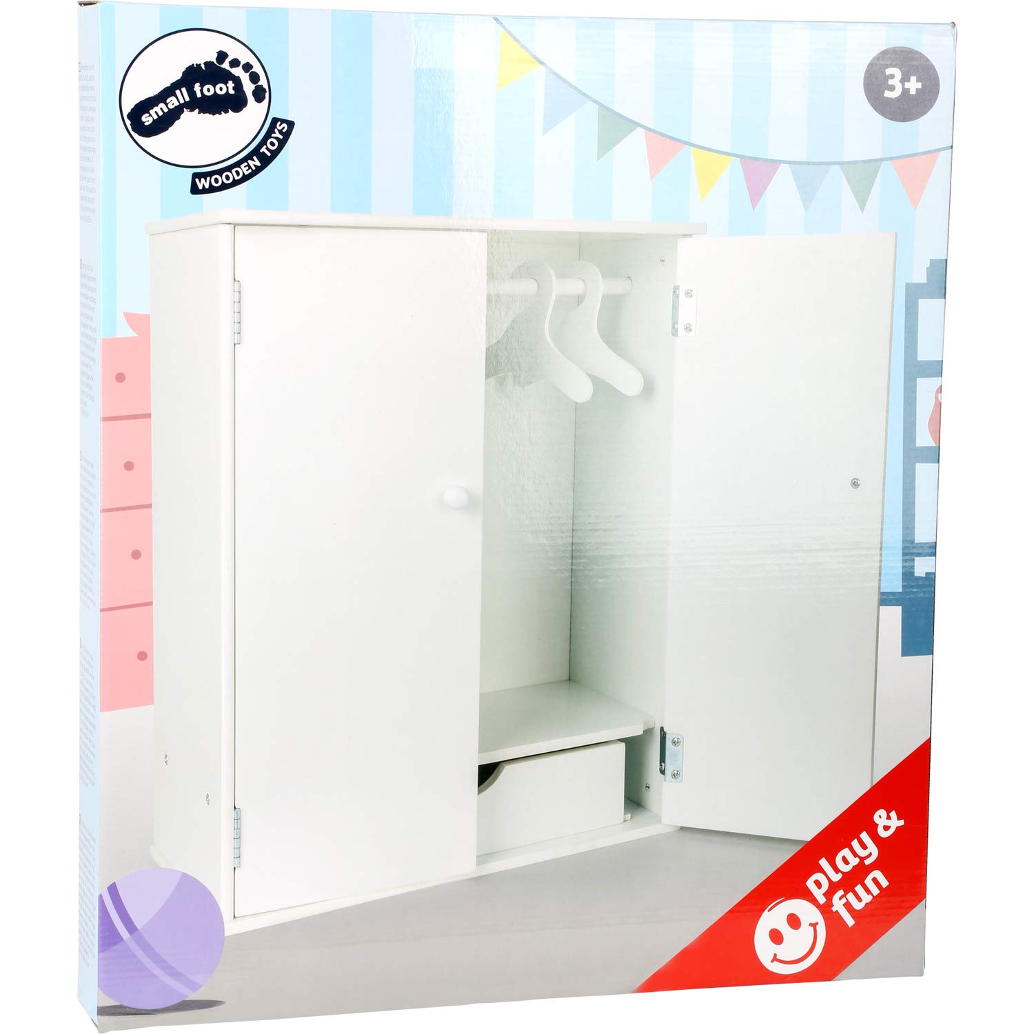 smallfoot 11213 Armadio Bambole Legno Bianco 40 cm