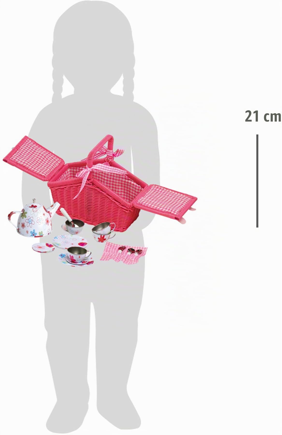smallfoot cestino picnic fiori colorati 20 pezzi legno