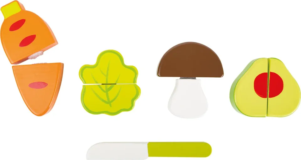 smallfoot 10891 set verdure in legno 9 pezzi taglio