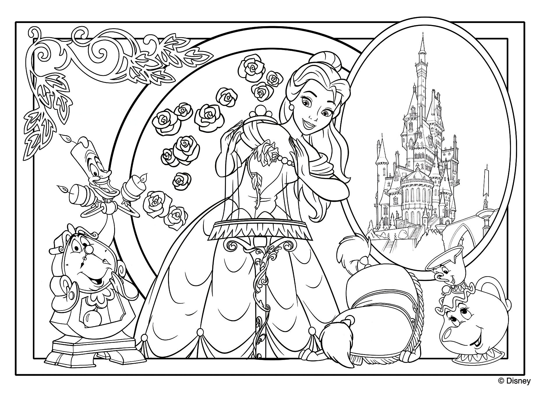 Lisciani Disney Maxi Floor 108 Bella e Bestia puzzle double-face