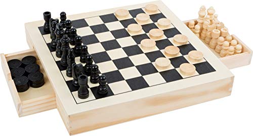 smallfoot set giochi scacchi dama e mulino in legno