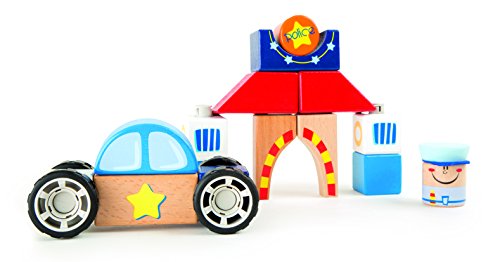 smallfoot 10081 set costruzioni polizia in legno