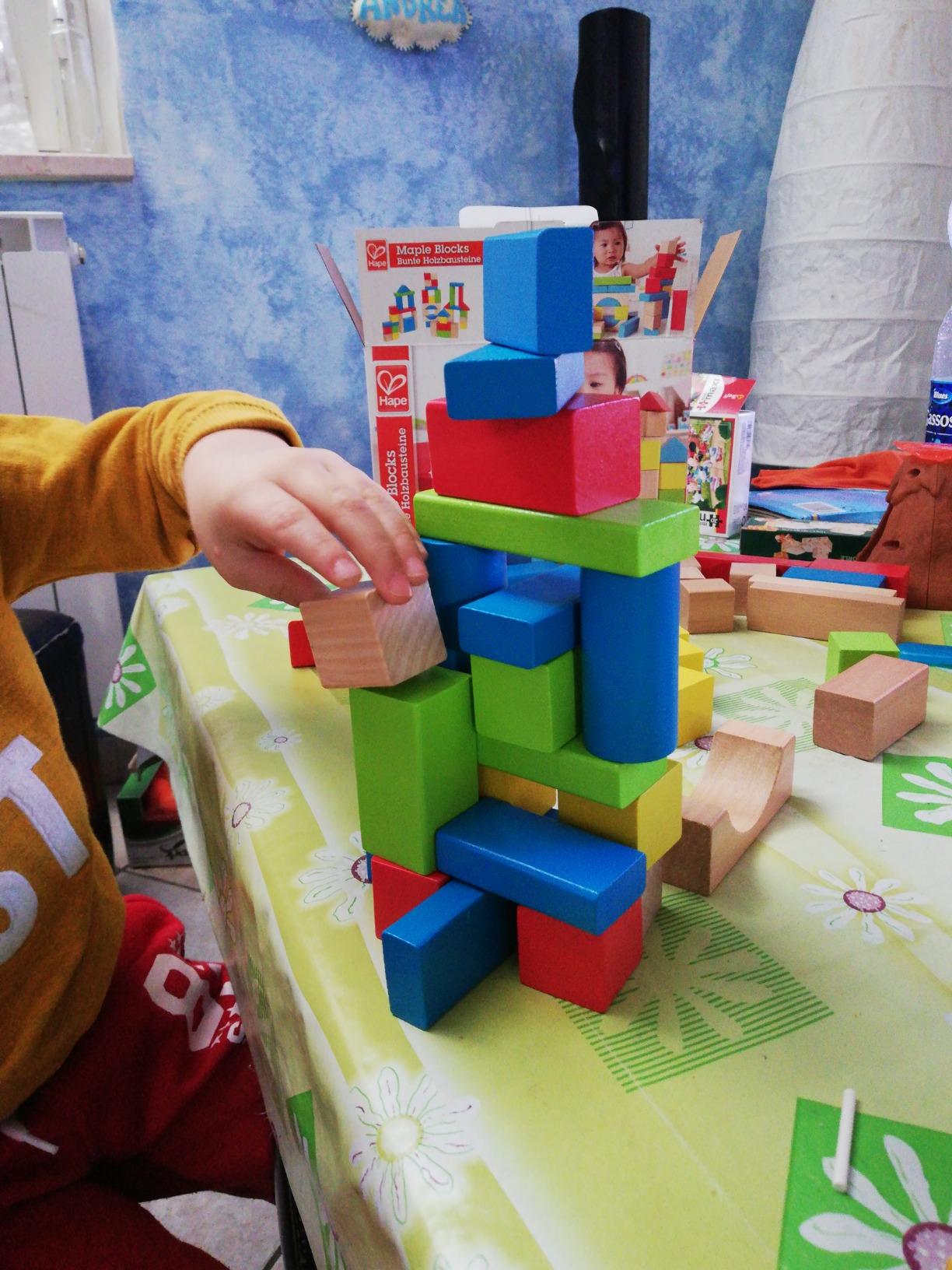 Hape Blocchi Acero mattoncini legno 50 pezzi colori