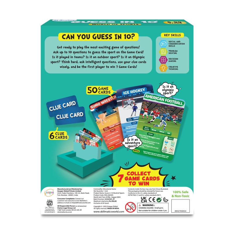 Skillmatics Guess in 10 World of Sports gioco carte sport