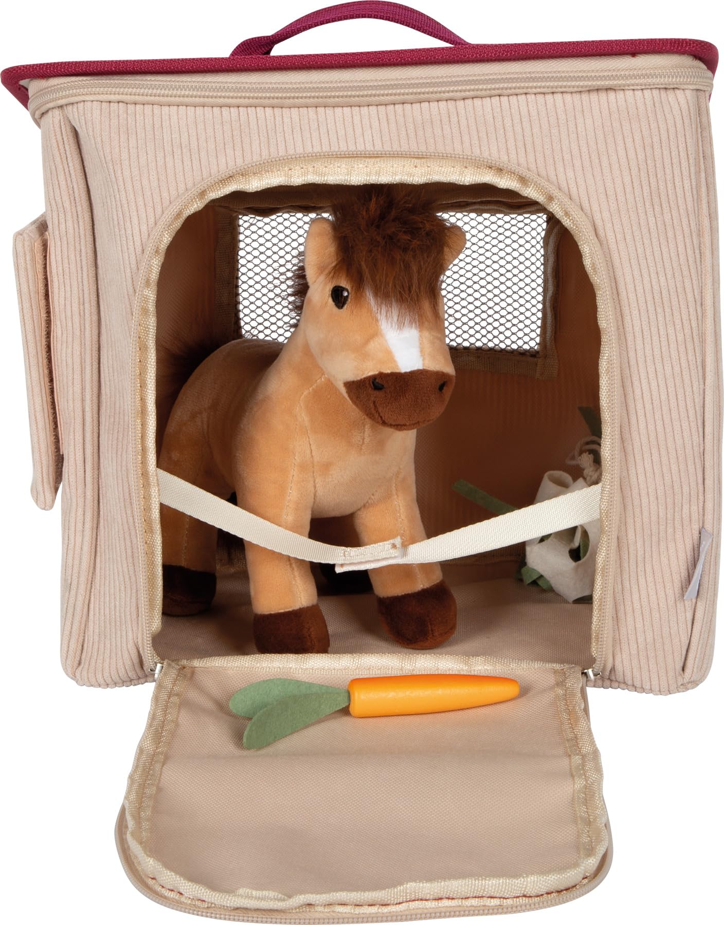 smallfoot 12731 set cavallo peluche con stalla in borsa