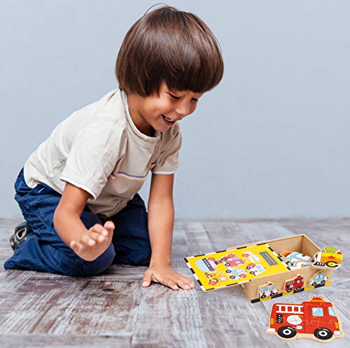 smallfoot 1591 puzzle veicoli legno 6 soggetti da 2 anni